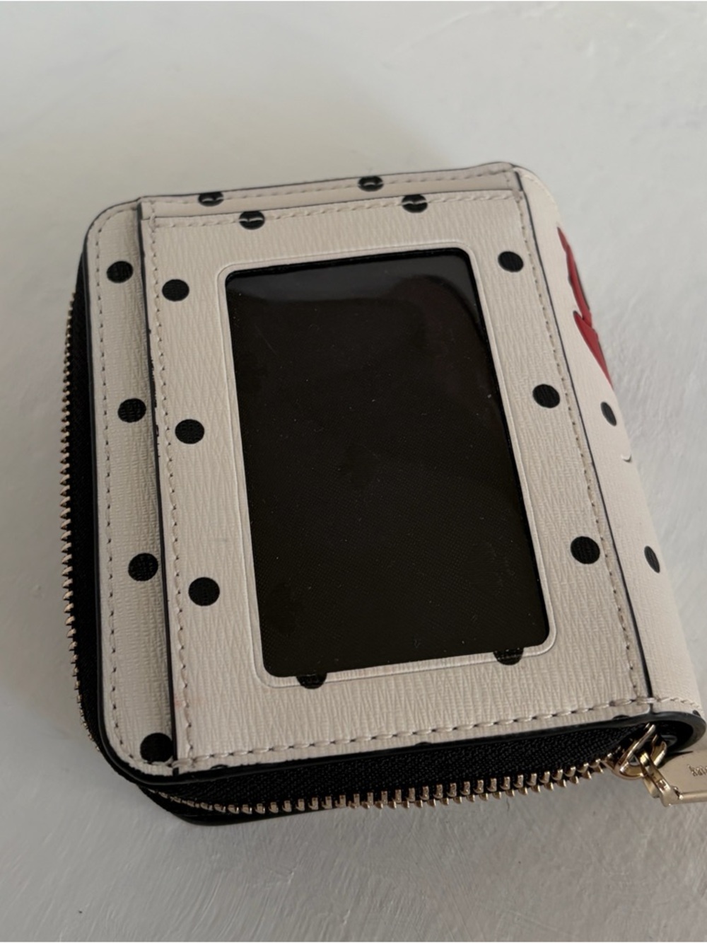 kate spade White & Red Minnie Mouse Polka Dot Zip Wallet - Picture 5 of 5